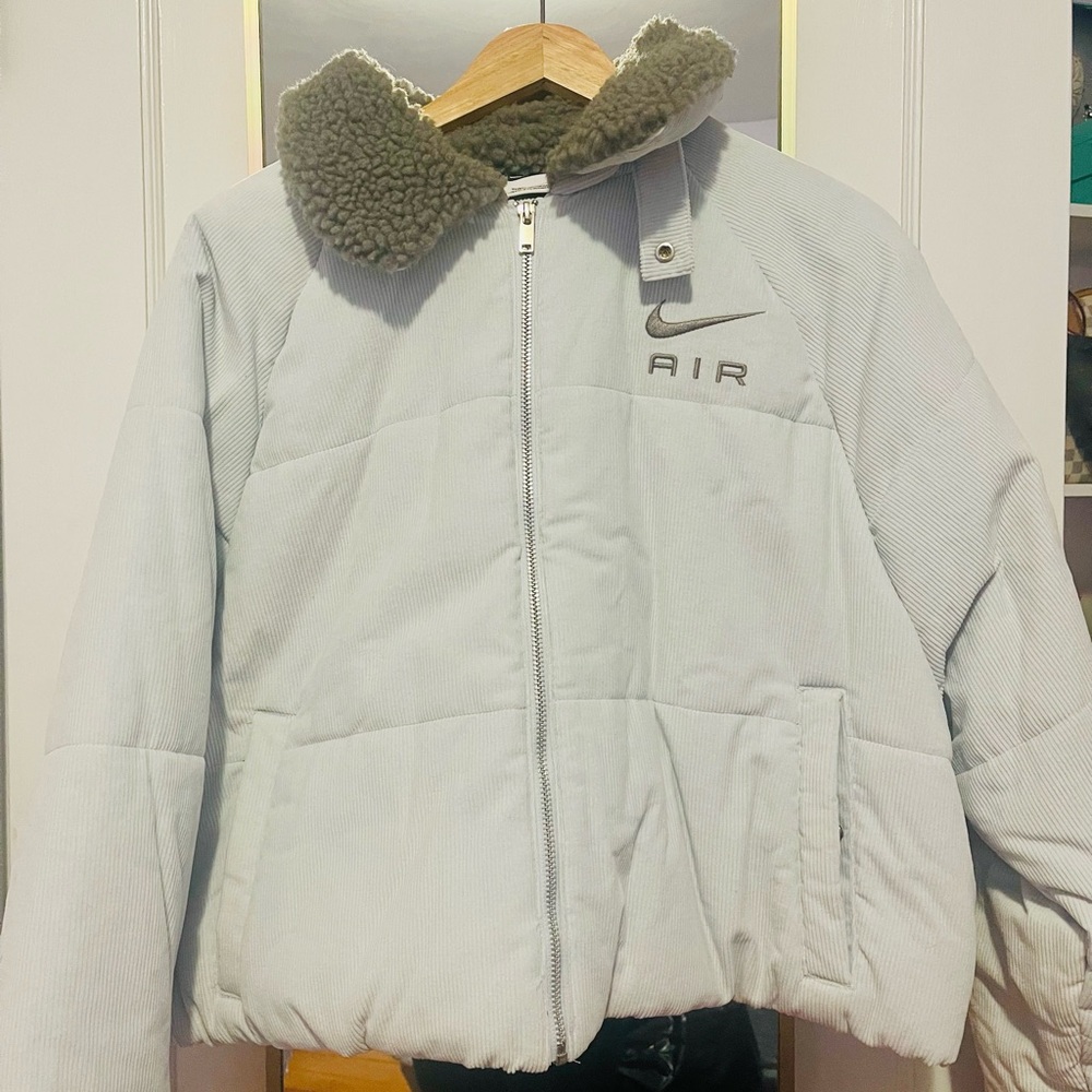 Nike Kids Gray Jacket with Sherpa Collar